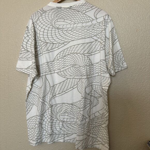 sean john shirt Snake Print All Over Wrap Around 2XL NWT White Gold - Picture 5 of 6